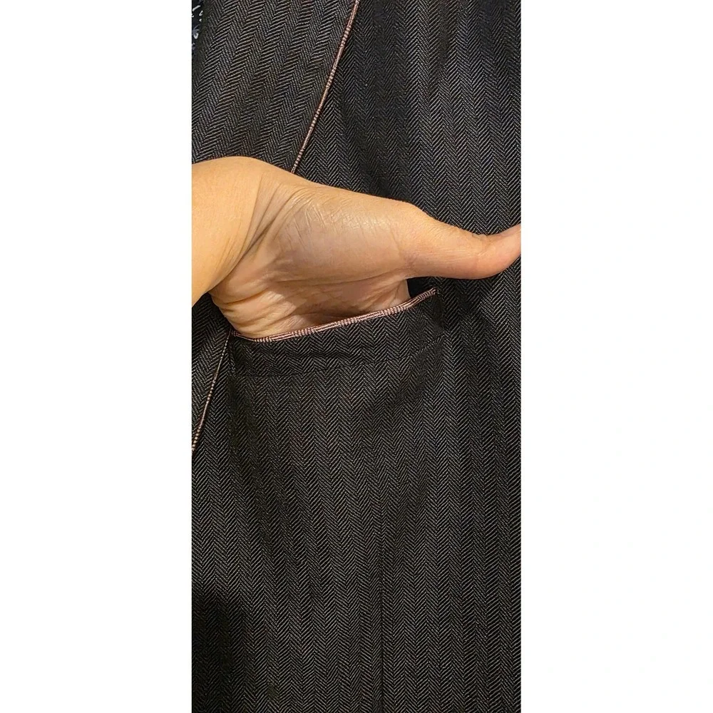 1 Like No Other Blazer Sport Coat Mens 48L Gray‎ Linen Cotton Herringbone Long